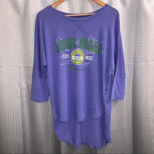 Women's John Deere 1837 Length Batwing 3/4 Sleeve Tee Shirt - Medium